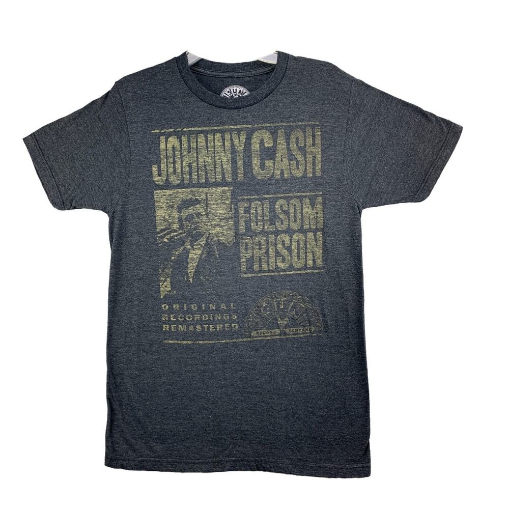 Johnny Cash Folsom Prison Design Men's T-Shirt Size Small Short Sleeve